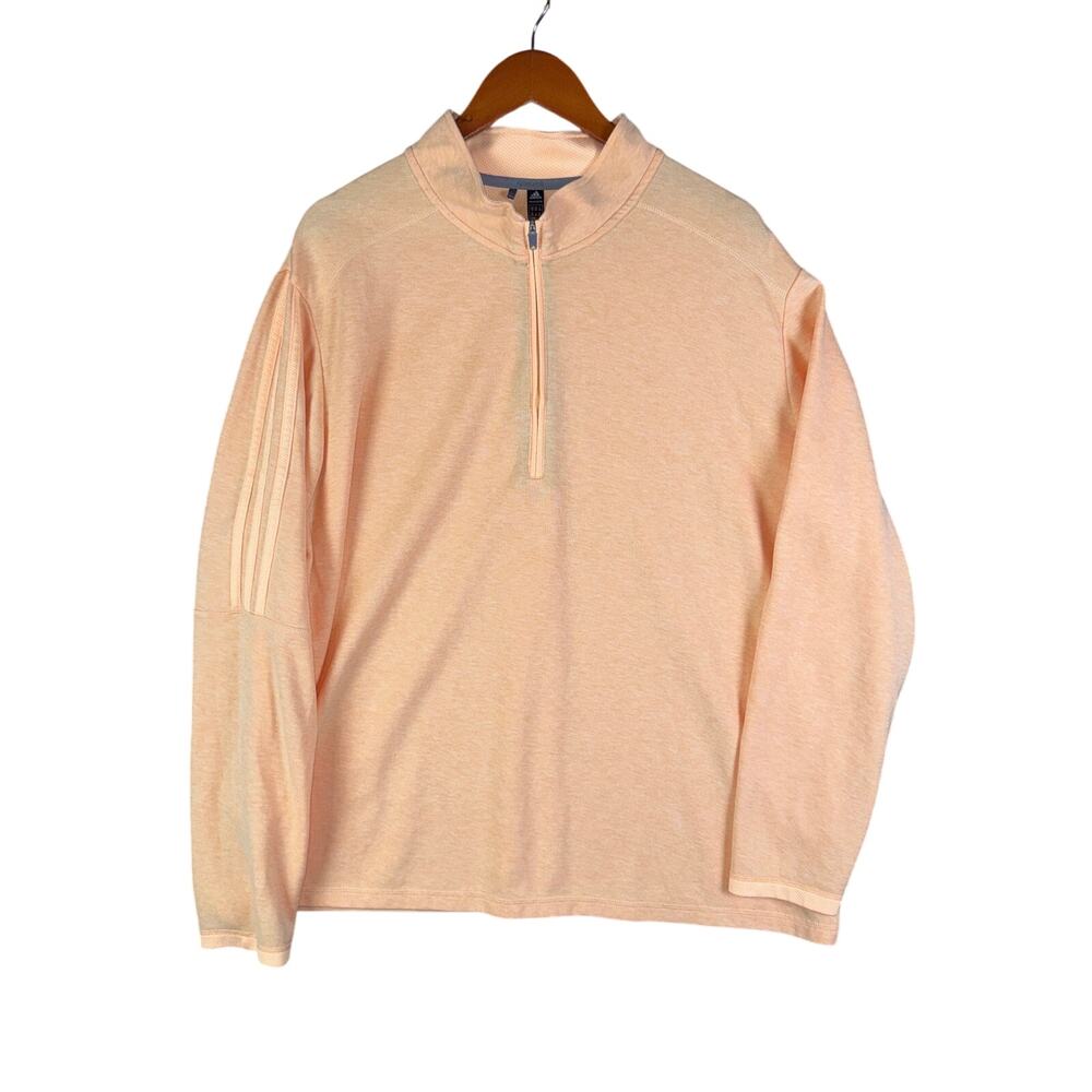 Adidas Club Golf 1/4 Zip Pullover Activewear Lightweight Orange Rush Mens 2XL‎